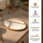 caramel enamelled wooden platter